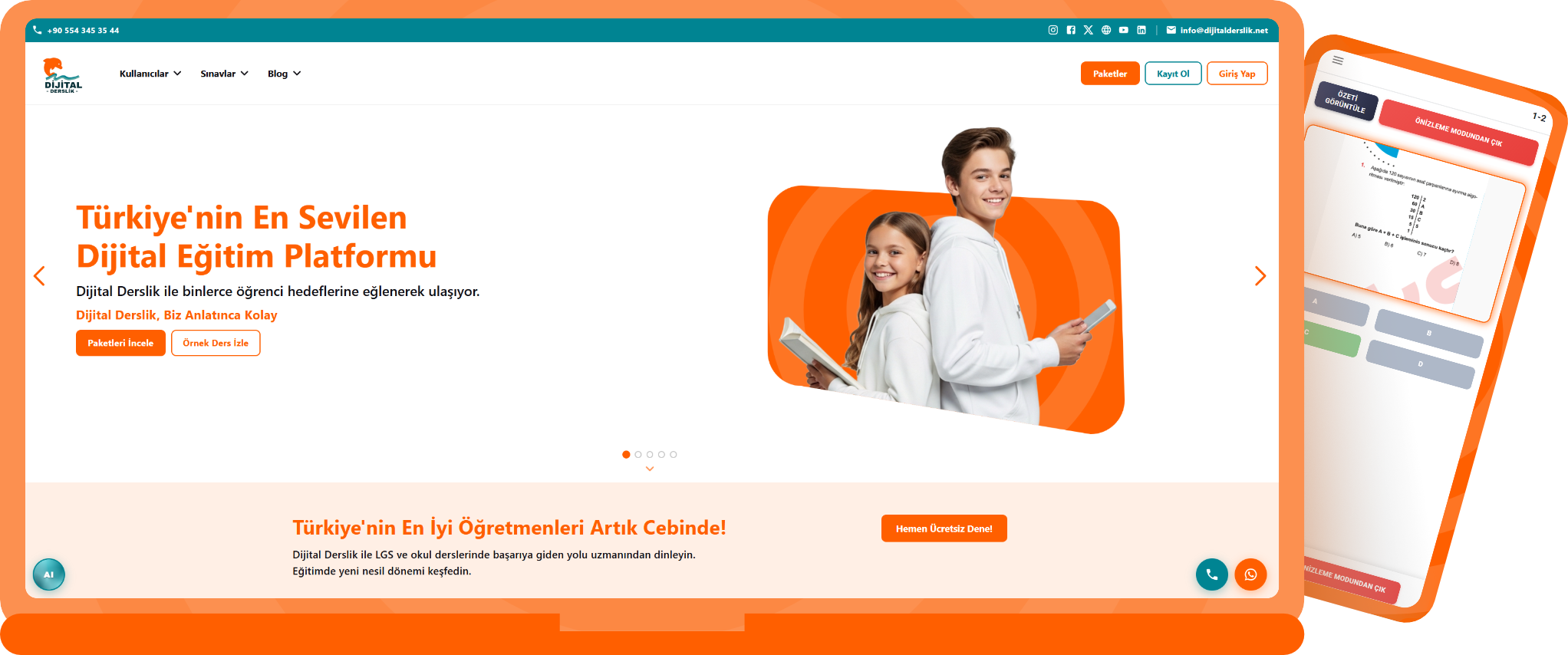 Dijital Derslik mobil uygulama ekranları